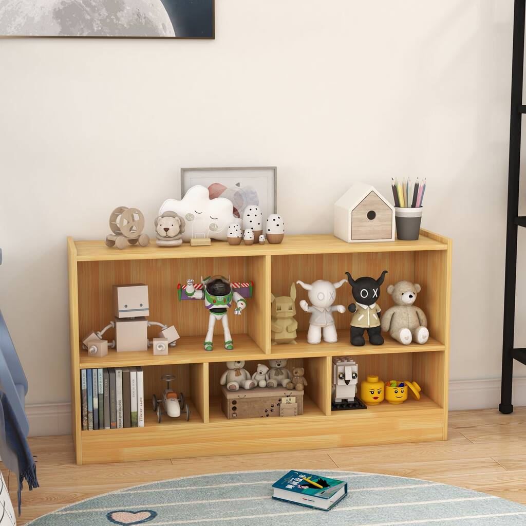 5 Cubbies Kids Storage Organizer with 5 Sections for Bedroom - 44" x 12" x 24"