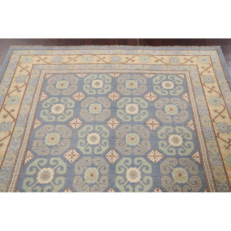 Vegetable Dye Geometric Khotan Home Decor Area Rug Wool Hand-knotted - 5'8" x 8'7"