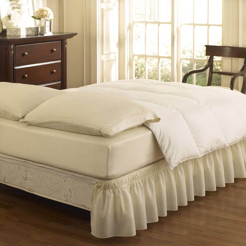 Copper Grove Fineshade Wrap Around Solid Ruffled Bed Skirt