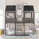 preview thumbnail 3 of 26, Full Over Full Bunk Bed with Roof, Window & Guardrail, Antique Grey