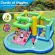 preview thumbnail 4 of 7, Inflatable Bounce House with Slide and Splash Pooland and 680W Blower - 13 x 12.8 x 6.2 ft