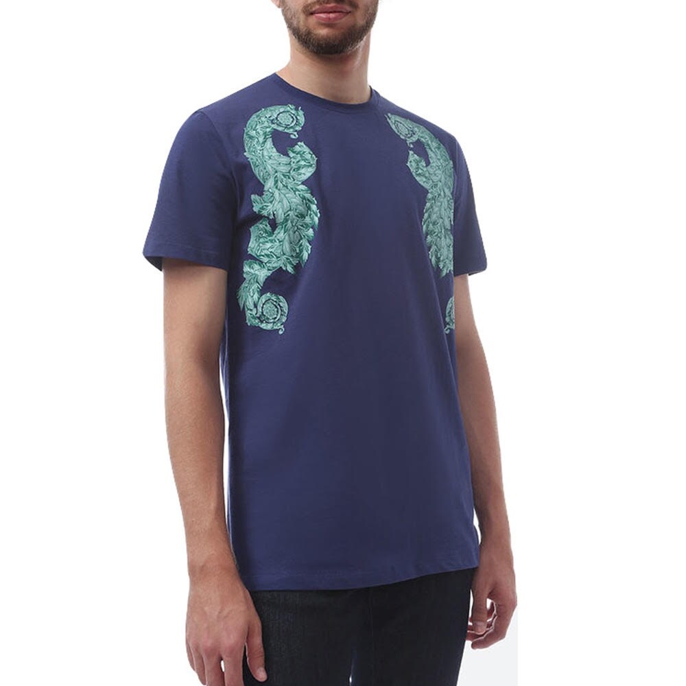 Shop Versace Collection Men S Cotton Graphic T Shirt Paisley Blue