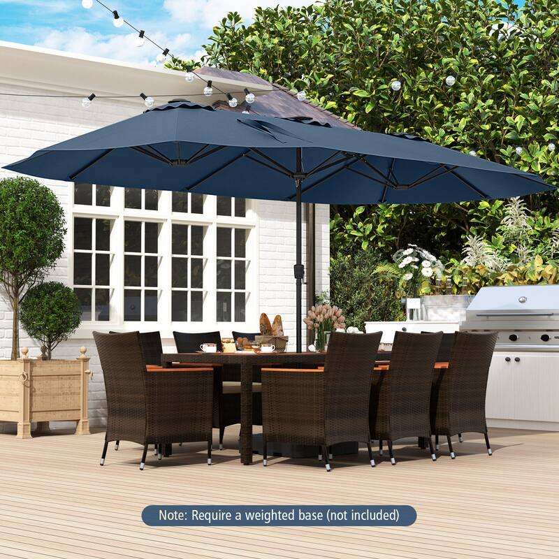 Costway 15.5 FT Extra-Large Patio Umbrella with LED Solar Lights & 12 - See Details