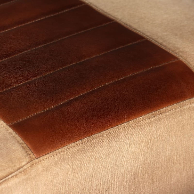 vidaXL Sofa Single Sofa Chair with Metal Frame for Living Room Genuine Leather - 23.6" x 25.2" x 29.1"