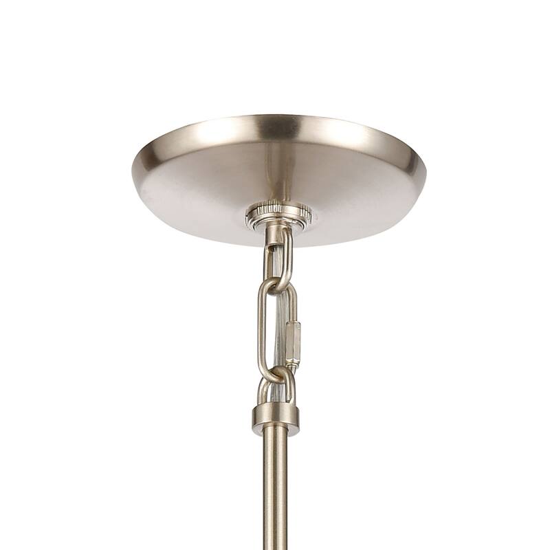 Elk Home Konis Satin Nickel With Frosted Ribbed Glass 1 Light Pendant