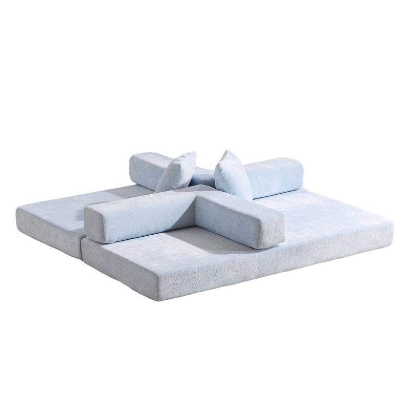 Floor Couch,Compression Sofa,Convertible Floor Sofa Bed-with Pillow Back Support Armrest,Comfy Futon Couch Lounge Sleeper Bed