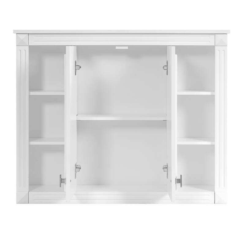 Roomfitters 36x28 Inch Medicine Cabinet, Wall Mounted Bathroom Mirror Cabinet with Adjustable Shelf & Soft-Closing Hinges, White