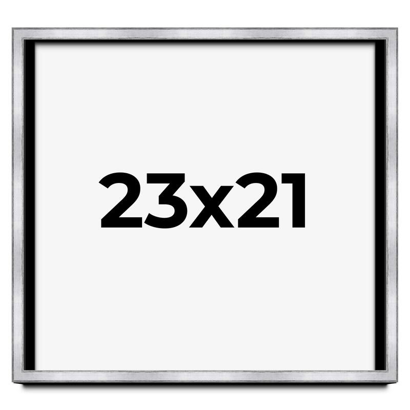 23x21 Shadow Box Frame Silver | 1.375 Inches Deep Real Wood
