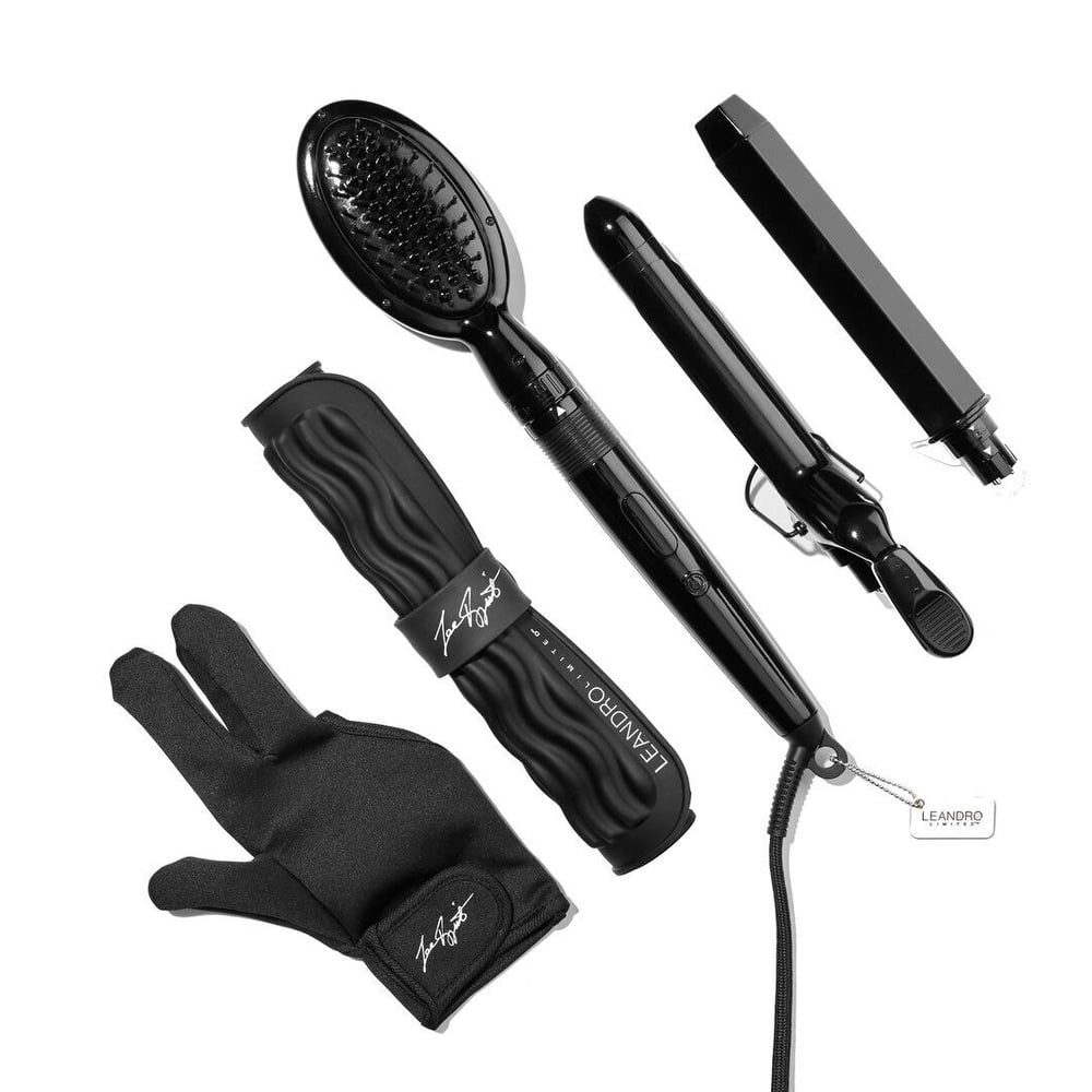 Leandro by Babyliss Pro Crimcurl Limited Set Paddle Brush, Curling wand & Curling Iron LL003UC