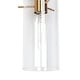 preview thumbnail 9 of 9, Alva Modern 4-Light Black and Gold Bathroom Vanity Lights Cylinder Glass Wall Lamp - 27.5" L x 6" W x 11" H