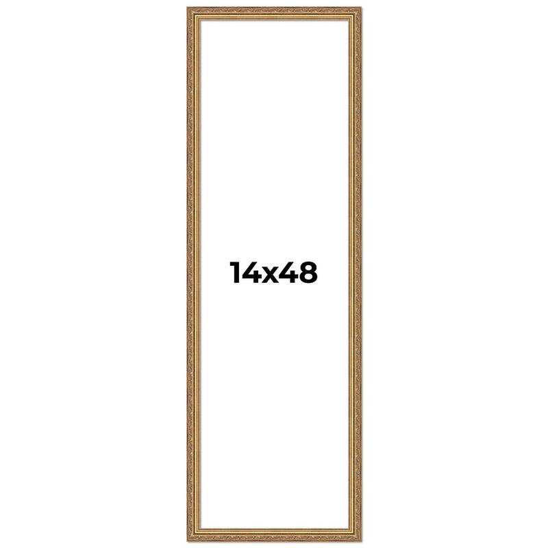 14x48 Frame Red Solid Wood Picture Frame Width 1.75 Inches | Interior Frame Depth 1 13/16 Inches