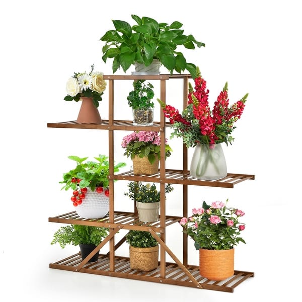 5 Tier Bamboo Plant Stand Multiple Flower Pot Holder Display Rack Bed Bath & Beyond 36131167