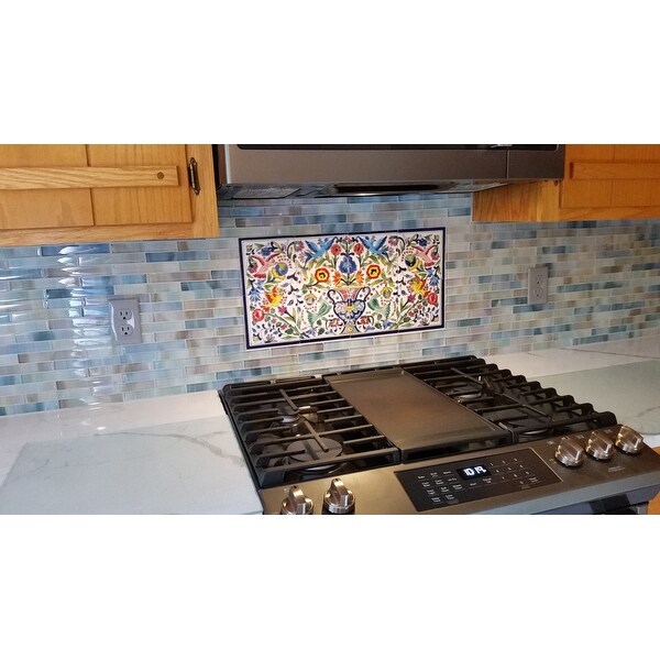 24in x 12in Kitchen Backsplash Unique Mosaic 8 Ceramic Tiles ...
