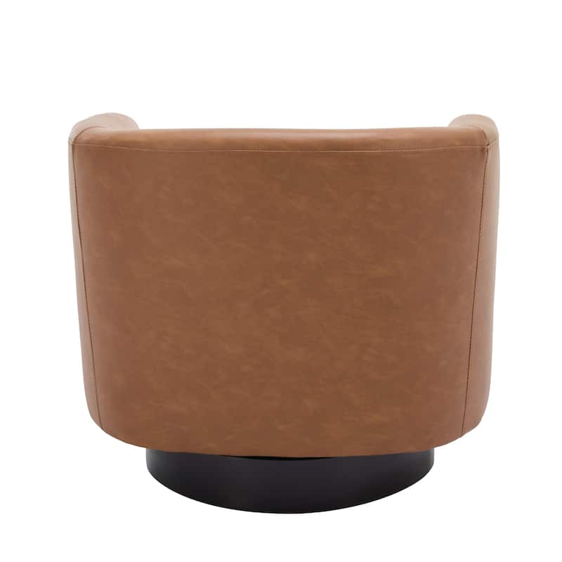 Modern Upholstered Swivel Barrel Club Arm Accent Chair for Living Room