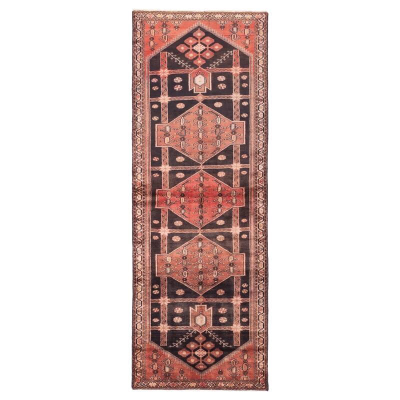 ECARPETGALLERY Hand-knotted Konya Anatolian Black, Red Wool Rug - 3'8 x 9'11