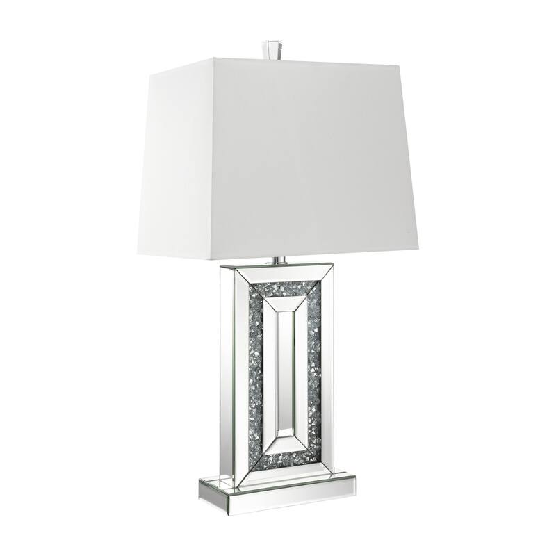 Coaster Furniture Ayelet White and Mirror Table Lamp with Square Shade