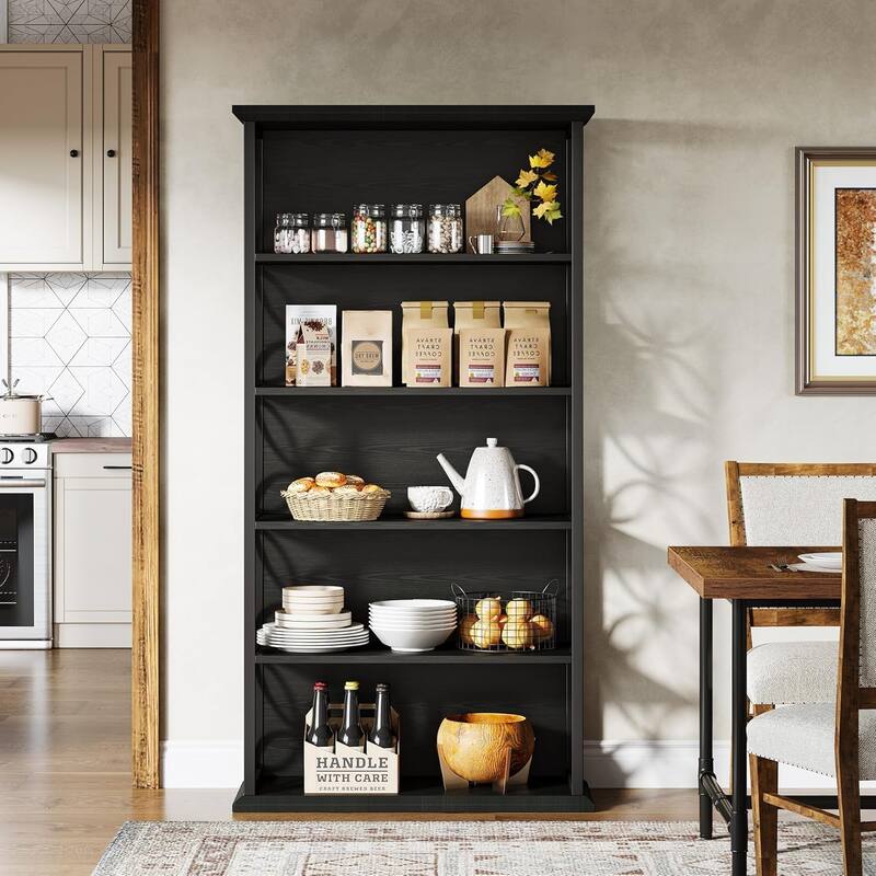71 Inches Industrial Bookcase with Metal Frame