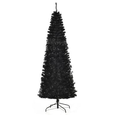 7ft Tall Slim Pencil Christmas Tree, Unlit Artificial Douglas Fir with Realistic Branches, 818 Tips