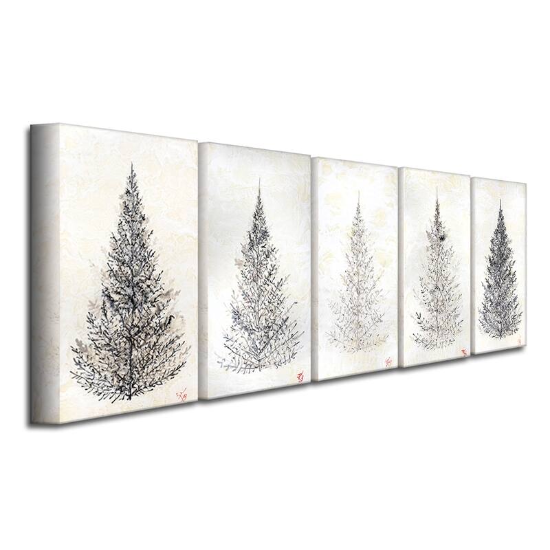 'Monoscape XXV' 5 Piece Wrapped Canvas Wall Art Set by Karen Biery