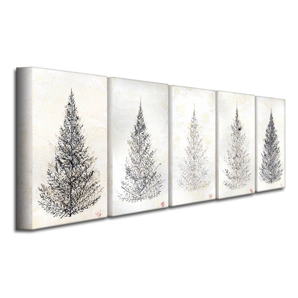 'Monoscape XXV' 5 Piece Wrapped Canvas Wall Art Set by Karen Biery