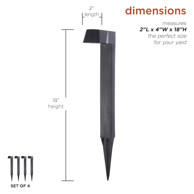 Alpine Corporation Solar-Powered Black Abstract Pathway Lights, 4-Piece
