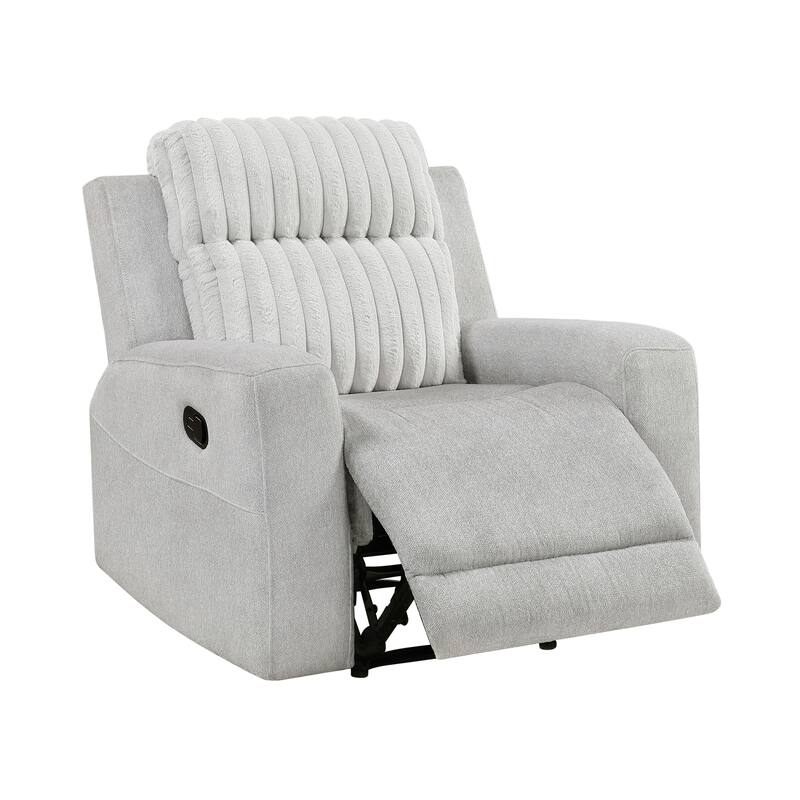 Curtis 36.5" Microfiber and Corduroy Recliner - Tab Pull Motion