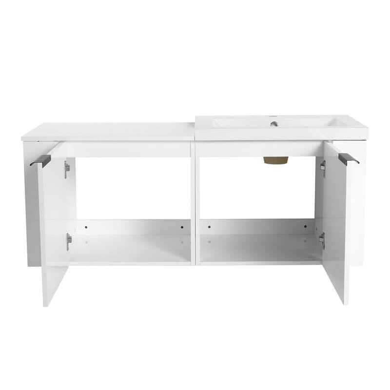 BNK 24"/48" Single Sink Bathroom Vanity with Soft Close Door and Shelf, Modern Floating Vanity