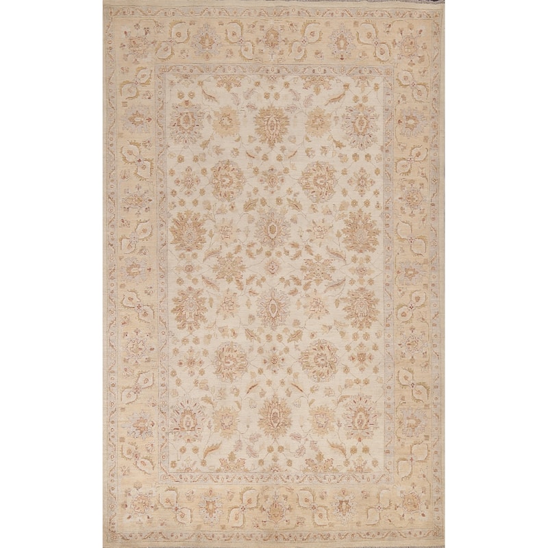 Vegetable Dye Chobi Peshawar Traditional Wool Area Rug Hand-knotted - 6'5" x 9'3"