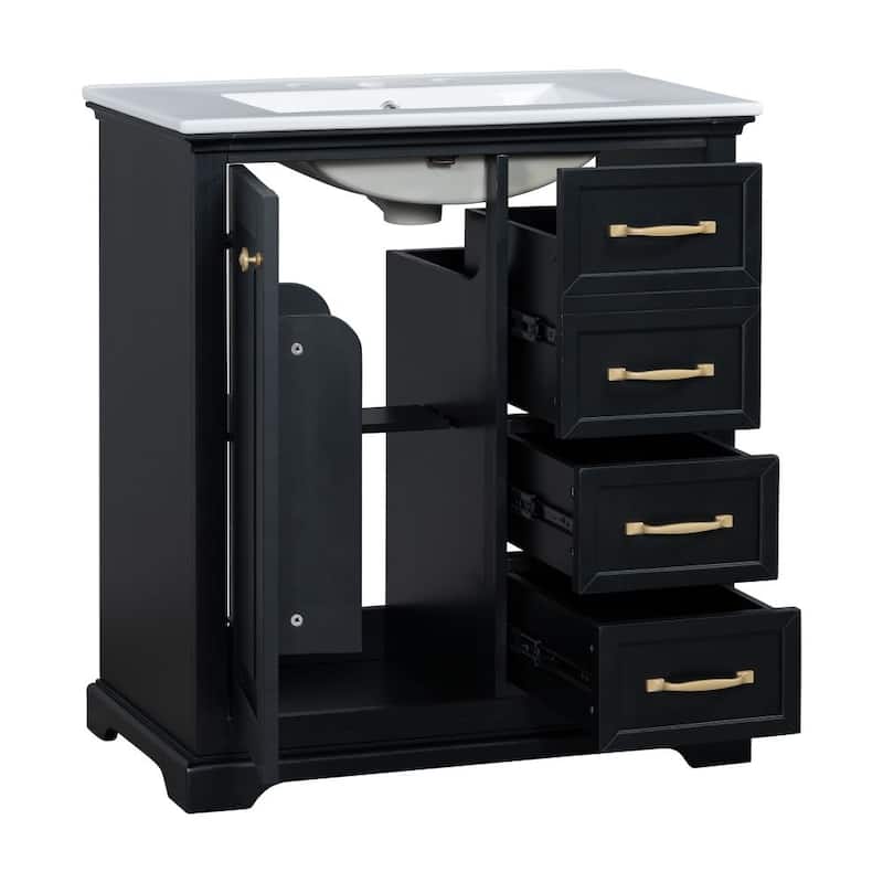 30" Bathroom Vanity with Sink and Bathroom Cabinet