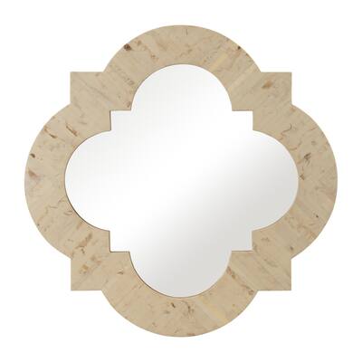 Sagebrook Home Resin 24X24 Bohemian Mirror Beige, Novelty, 24"H, Solid Color - 24.0" x 1.0" x 24.0"