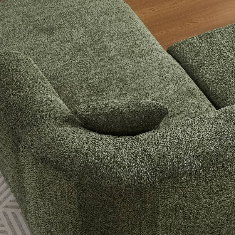 L-Shaped Modular Sectional Sofa, Comfy Chenille Boneless Cloud Couch, Corner Deep Seat Sofa with 2 Throw Pillows