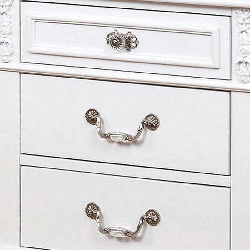 White 3 Drawer 24 in. W Nightstand with Inbuilt Charging USB Port