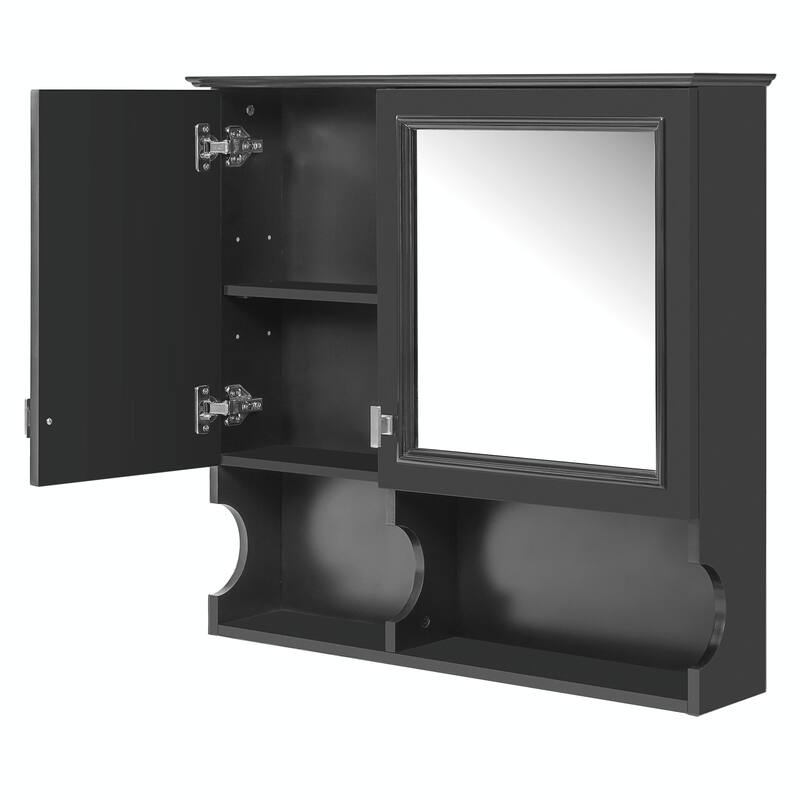 30-Inch Mirror Medicine Cabinet with Open Shelves