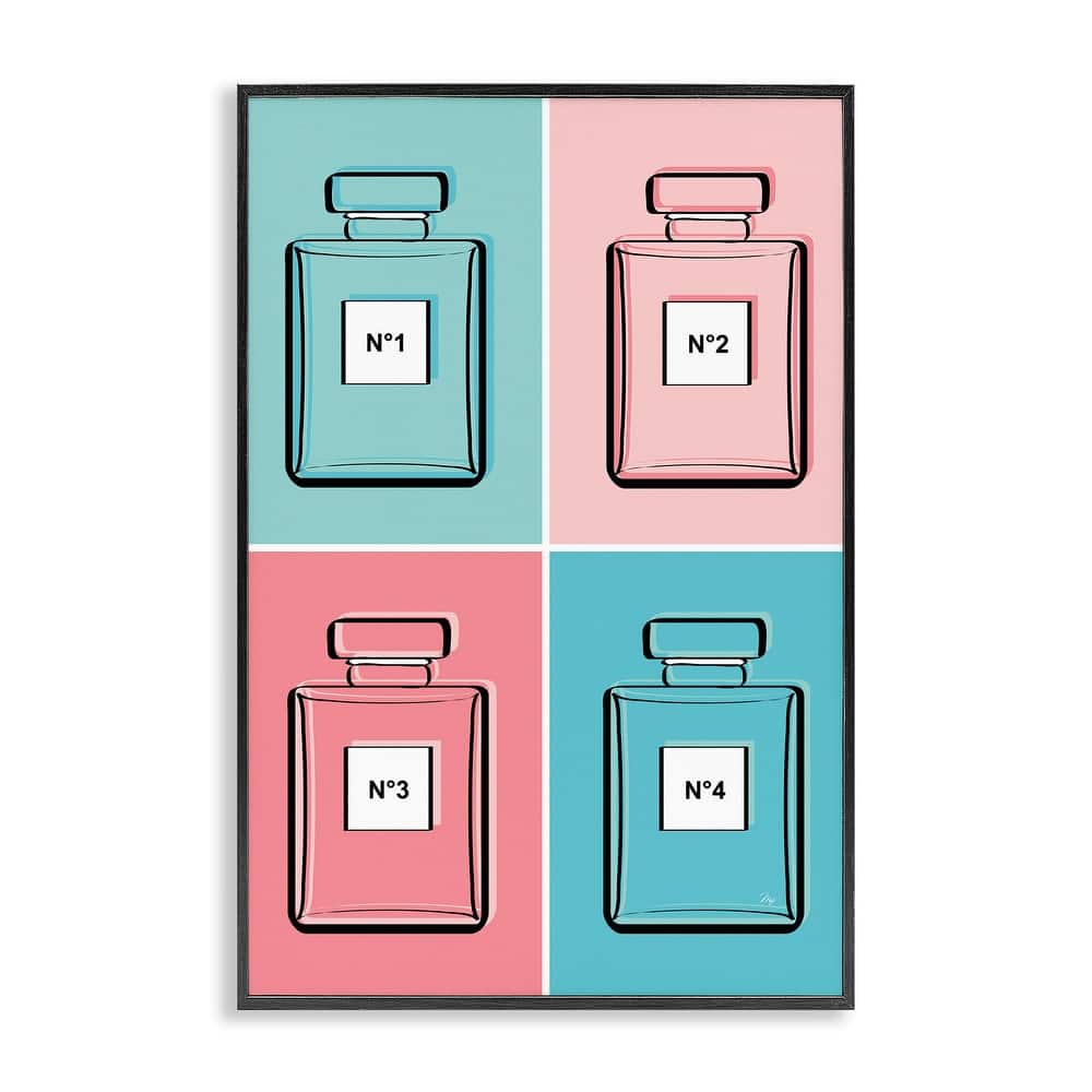 Stupell Pink & Blue Perfumes Framed Giclee Art Design By Martina Pavlova