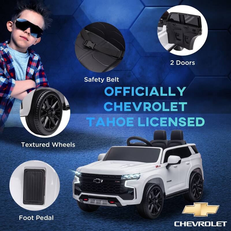 12V Chevrolet TAHOE Kids Electric Ride-On Car with Remote, Lights and Horn
