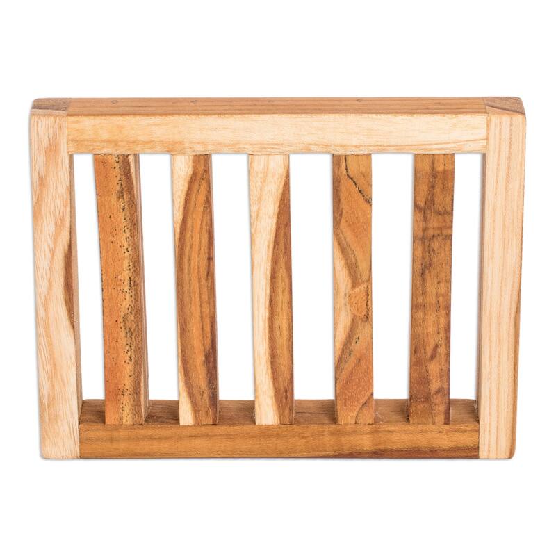 Novica Handmade Harmony Teak Soap Dish - Brown