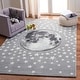 preview thumbnail 9 of 60, SAFAVIEH Carousel Kids Aine Moon Rug Light Grey/White - 3' Square