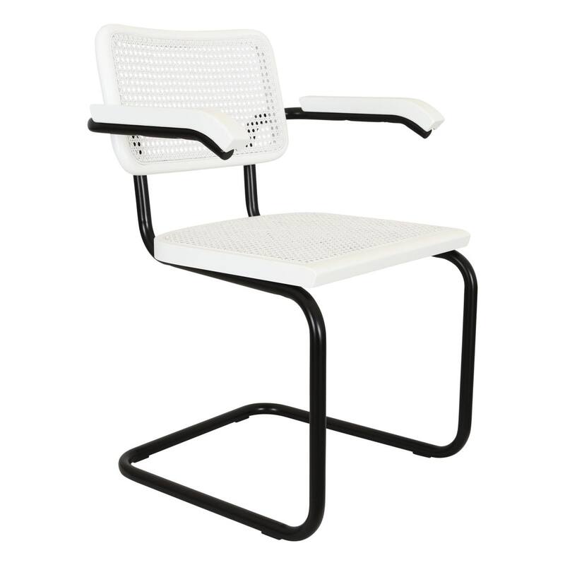 Breuer Chair Company Marcel Breuer Cesca Cane Cantilever Armchair Arm Chair w/ Black Steel Frame (Various Wood & Cane Colors)