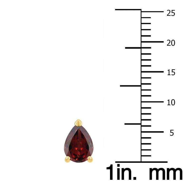 Marquee 14K Yellow Gold 6x4MM Pear Garnet Earrings