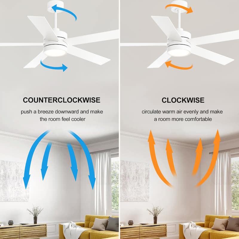 52-IN LED Ceiling Fan with Light Kit and Remote- 5 Blades
