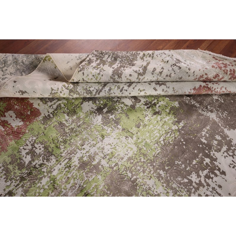 Contemporary Abstract Area Rug Hand-Knotted Wool Carpet - 5'6" X 7'8"