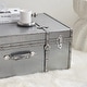 preview thumbnail 2 of 2, Texture® Brand Trunk - Armadillo Silver - 29"L x 20"W x 14"H