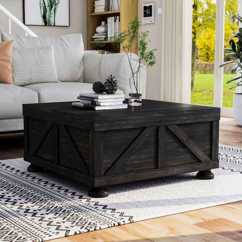 Kinleyville Farmhouse 36-inch Acacia and Pine Storage Coffee Table by Furniture of America