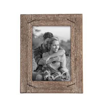 Foreside Home & Garden 5 x 7 inch Decorative Distressed Wood Picture Frame with Nail Accents