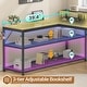 preview thumbnail 22 of 36, 67" L Gaming Shaped Desk Storage Shelves Power Outlet 2 Drawers