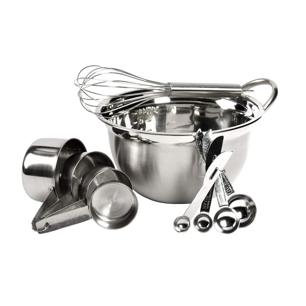 Silver-tone Stainless Steel 10-piece Mix and Store Set