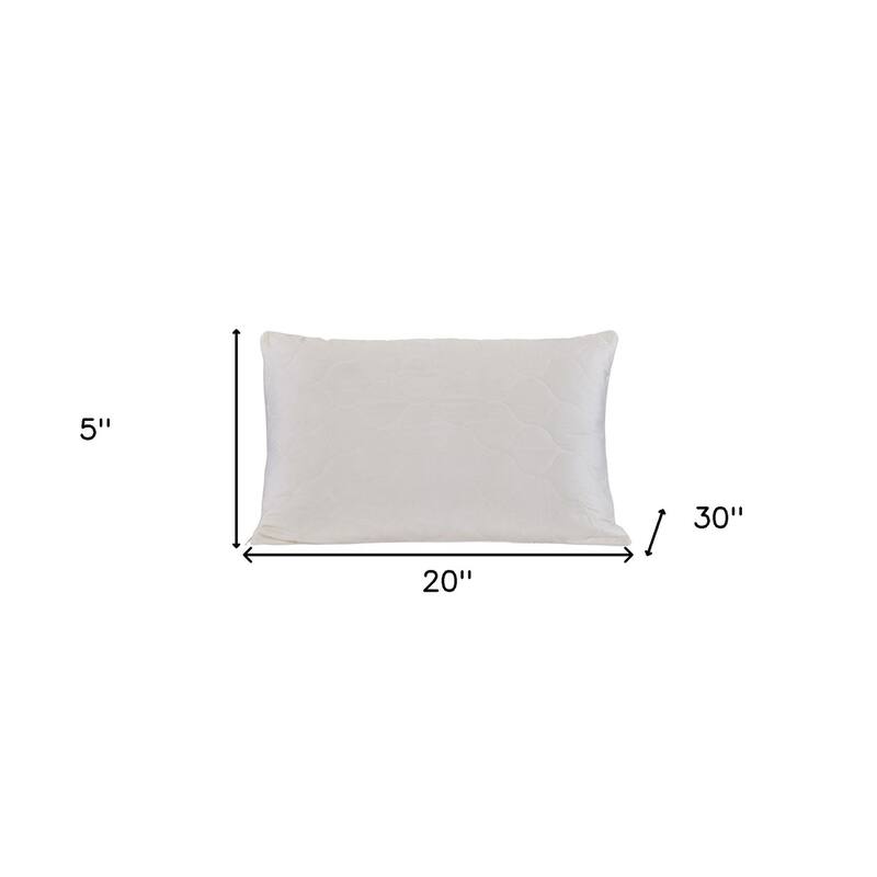 HomeRoots Cotton Latex Foam And Wool Hypoallergenic Queen Size Bed Pillow - Ivory