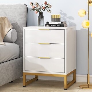 Modern 3 Drawers Nightstand for Bedroom Living Room