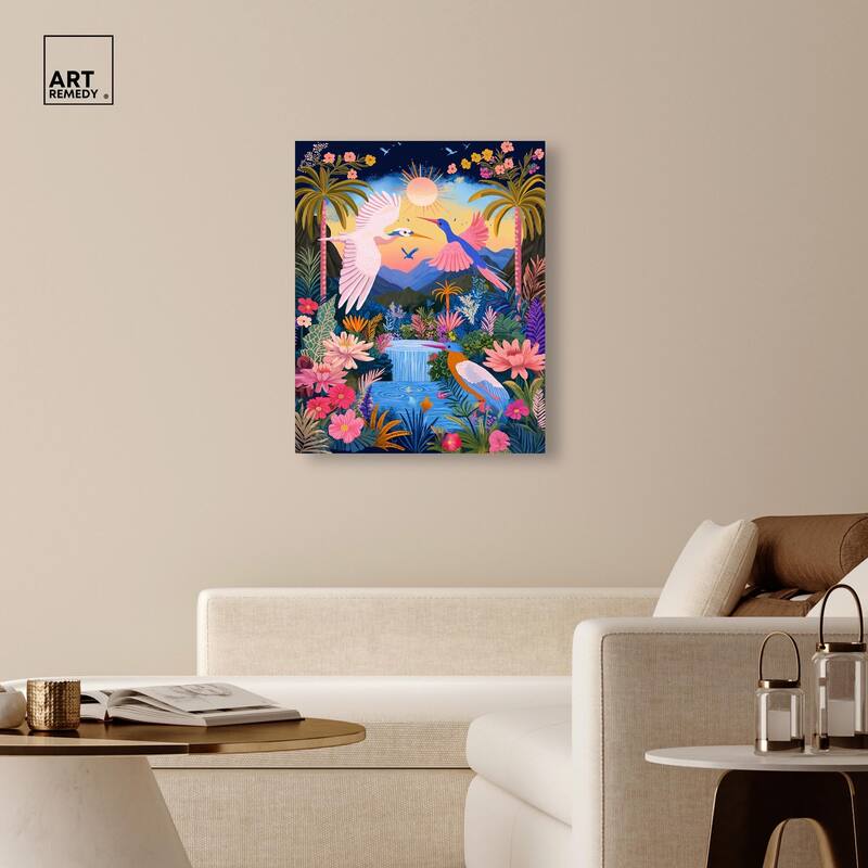 Waterfall Haven Canvas by Art Remedy, Gallery Wrapped