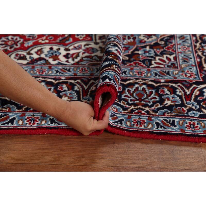 Traditional Mashad Turkish Area Rug Floral Red Machine Made Carpet - 6'3" x 9'6"